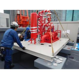 東京銀座 消火ポンプユニット据付工事